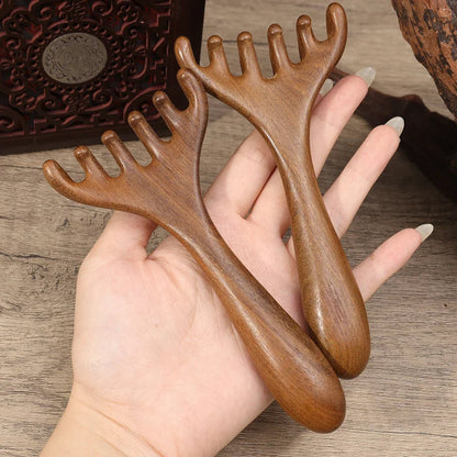 Wooden Meridian Massage Comb