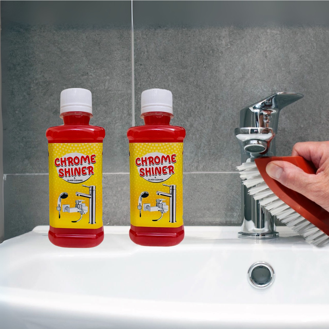 Chrome Shine+ Instant Cleaner for Taps, Glass & Sanitary Fittings 500 ML Bottle