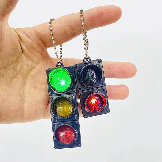 Mini LED Glowing Keychain Electronic Traffic Light