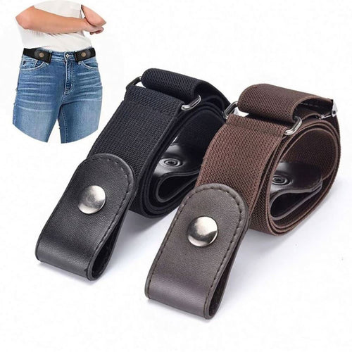 Jeans Invisible Buckle Free Elastic Stretch Waist Belt