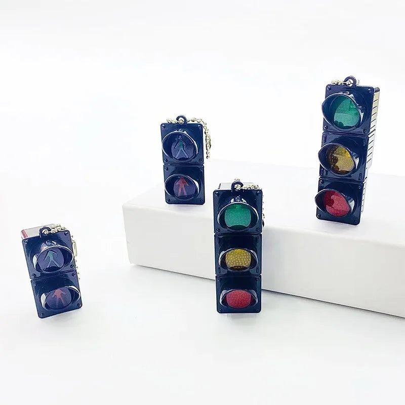 Mini LED Glowing Keychain Electronic Traffic Light