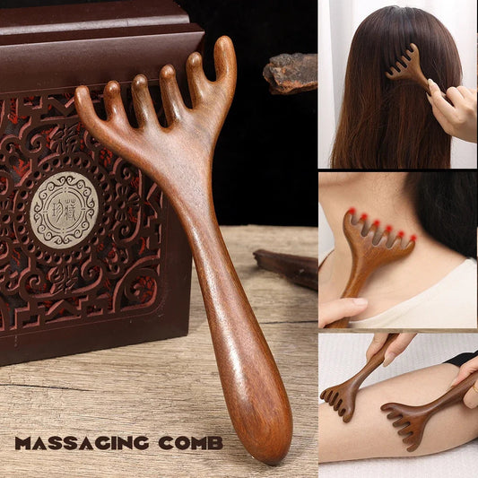 Wooden Meridian Massage Comb