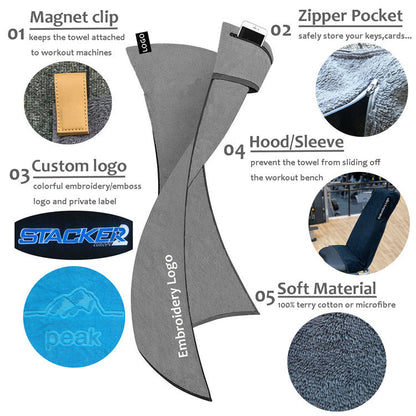 Gym Sweat Towel with Smart Pocket Design