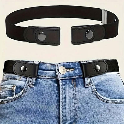 Jeans Invisible Buckle Free Elastic Stretch Waist Belt