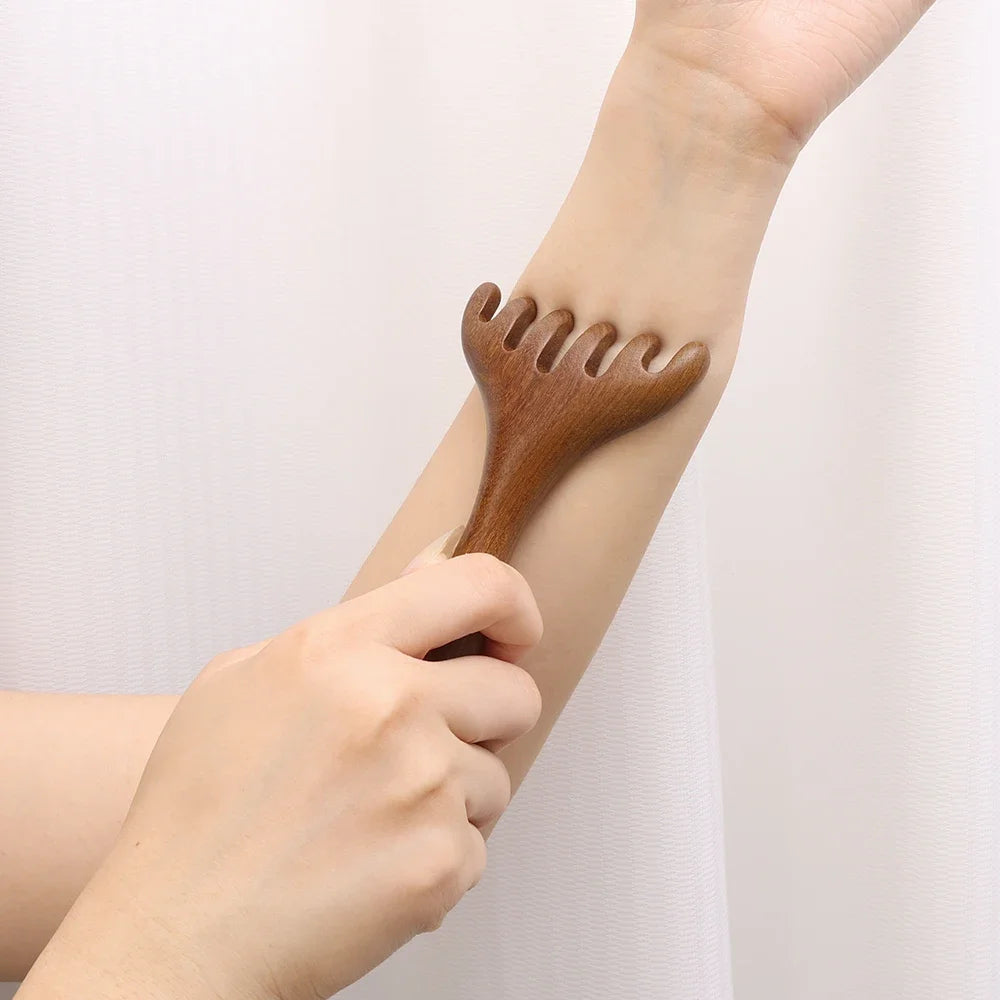 Wooden Meridian Massage Comb
