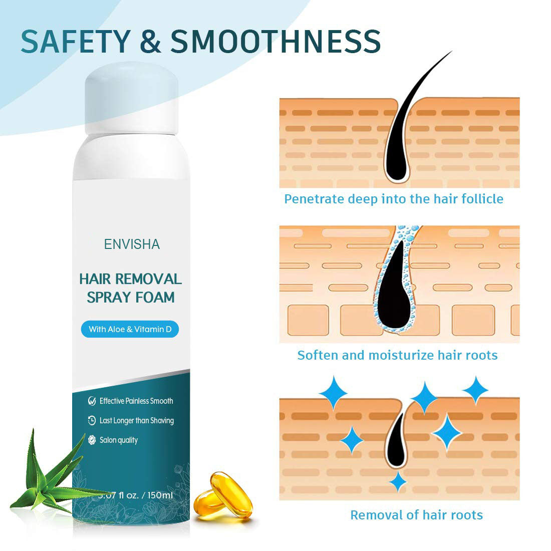 Hair Removal Foaming Spray - Advance Formula with Refreshing Fragrance