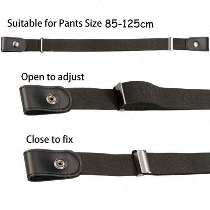 Jeans Invisible Buckle Free Elastic Stretch Waist Belt