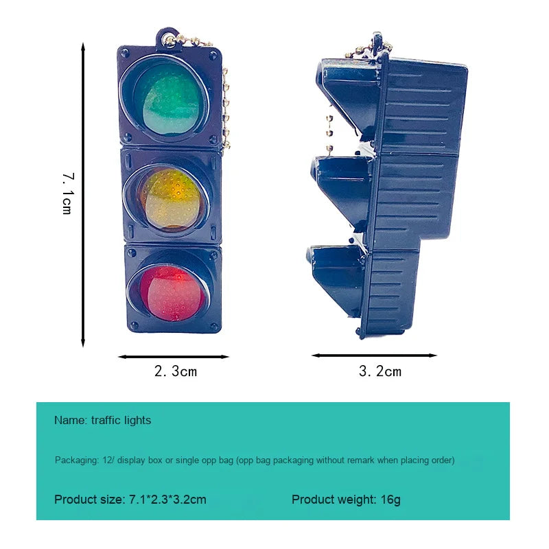 Mini LED Glowing Keychain Electronic Traffic Light