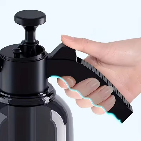 2L Hand Pump Foam Car Wash Sprayer – Air Pressure Cleaning & Gardening Spray Bottle (Black)
