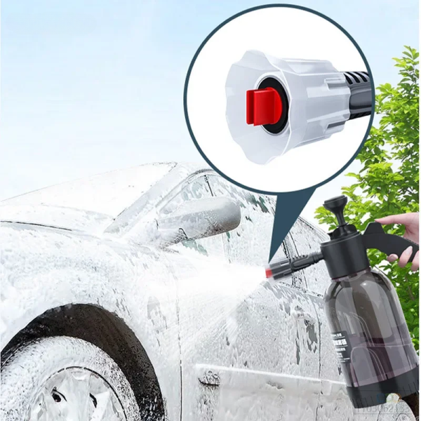 2L Hand Pump Foam Car Wash Sprayer – Air Pressure Cleaning & Gardening Spray Bottle (Black)