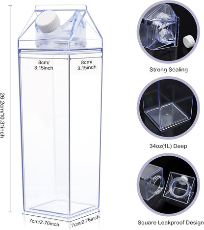 Portable Reusable Milk Box Juice Water Container for Travelling Sports Camping Outdoor Activities