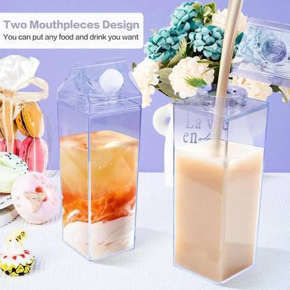 Portable Reusable Milk Box Juice Water Container for Travelling Sports Camping Outdoor Activities