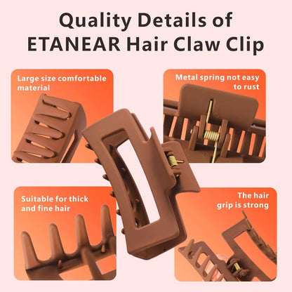 Non-Slip Strong Hold Hair Claws, Unbreakable & Durable